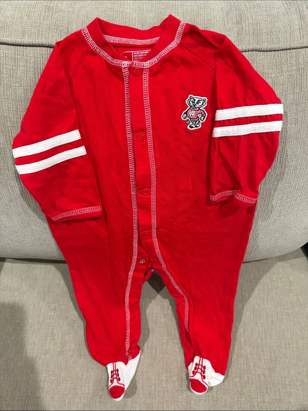 University of Wisconsin Badger Footed Sleeper